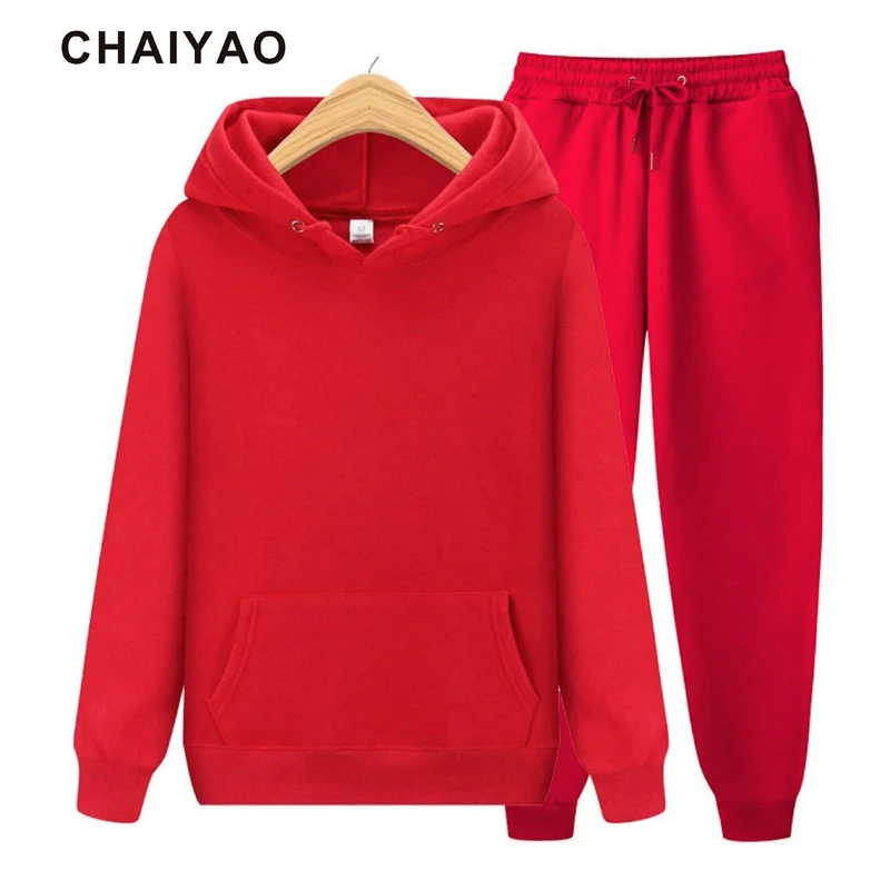

CHAIYAO Men's Suit Hoodie + Pants Fall/Winter Hooded Sweatshirt Sweatpants Fashion Slim Men's Suit Hoodie Pants Hip Hop Pullover