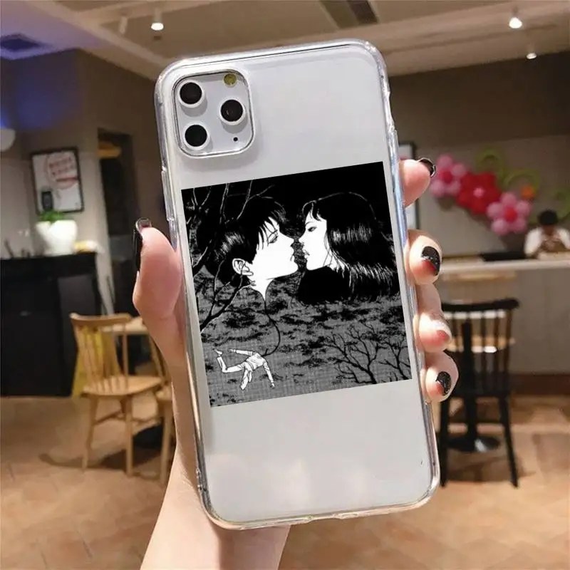 

Horror comic Tomie Junji Itou Phone Case Transparent for iPhone 6 7 8 11 12 s mini pro X XS XR MAX Plus cover funda shell