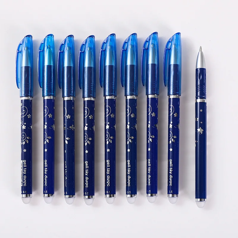 

12pcs/Set Erasable Pen Washable Handle Blue/Black/Red 0.5mm Pens Refill Rod for Office Supplies Student Exam Spare