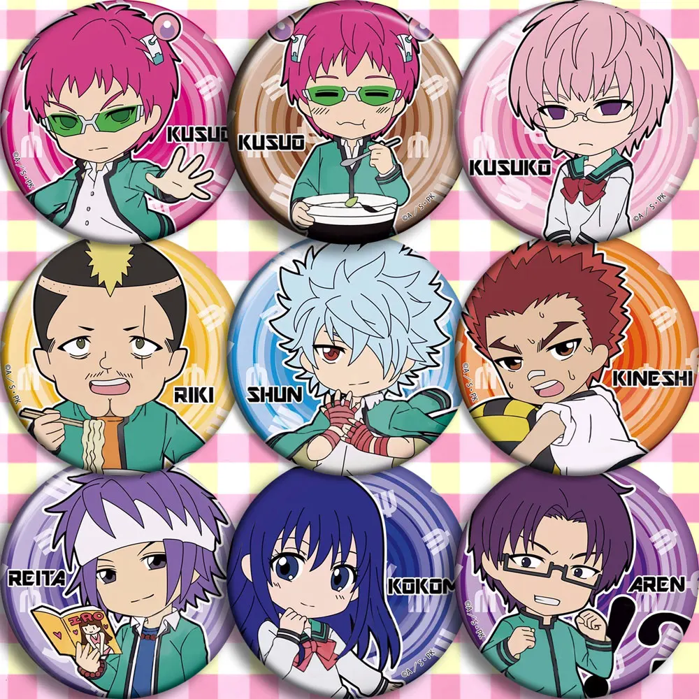 

COSTAR Saiki Kusuo no sai-nan Cosplay Badges Teruhashi Kokomi Brooch Icon Collection Bags Breastpin for Backpacks Clothing