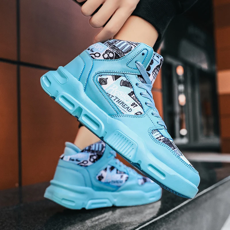 

Men Casual Shoes New Lace-up Trend High top Outdoor Fitness Shoes Men Fashion Sneakers Classic Damping Shoes Men Vulcanize Shoes