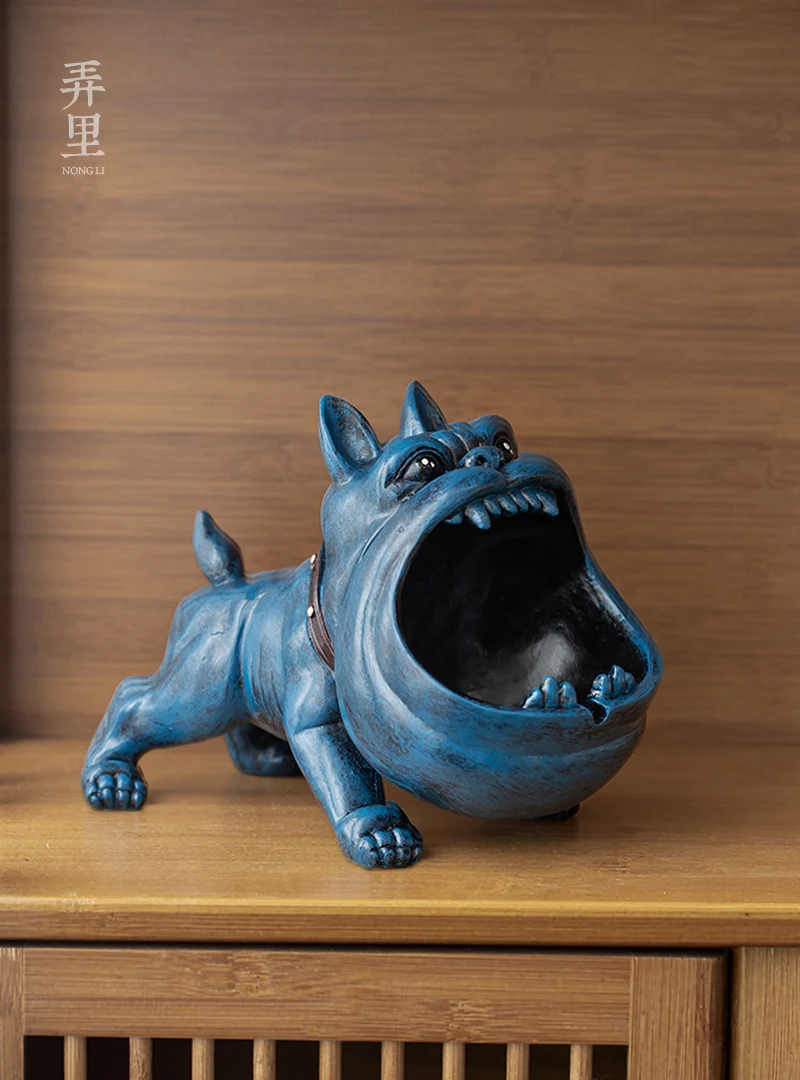 

European Cartoon Dog Fighting Household Storage Ashtray Creative Resin Cute Animal Decoration Home Candy Storage Art Car Ashtray