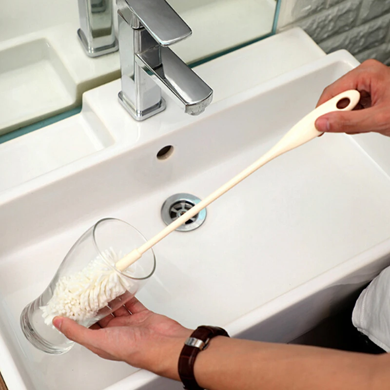 

Long Handle Sponge Cup Brush Cleaning Glass Milk Bottle Cleaner Kitchen Tools Deep bottom thermos mug cleaning brush