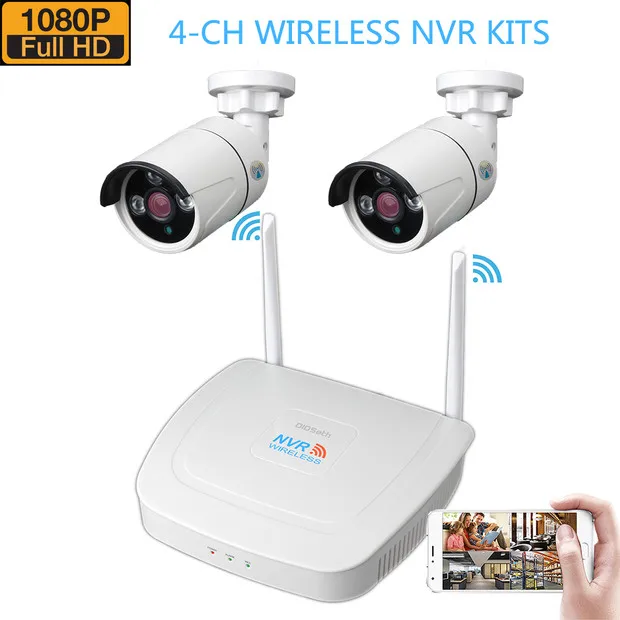 DIDSeth 4CH 1080P Wifi NVR Беспроводной NVR комплекты с 2шт 2МП наружная беспроводная ip-камера s ночное видение камера безопасности комплект XMEYE