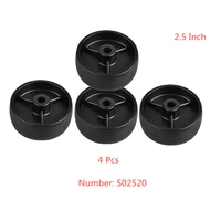 4 pcslot casters 2 5 inch black pp single wheel inner hole 8mm bearingless plastic diameter 65mm home