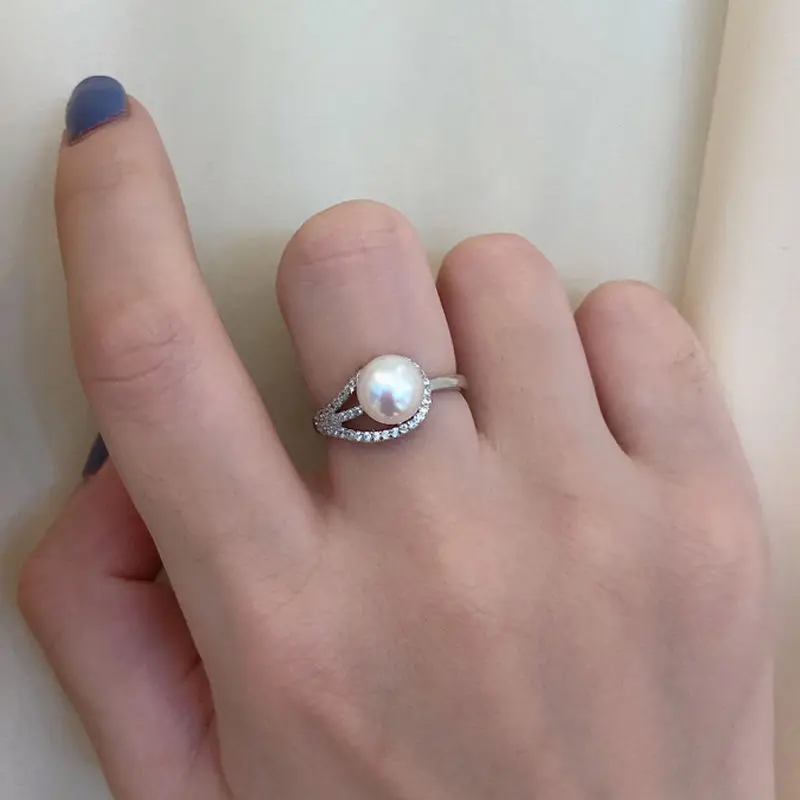 DMCRFP021 7 5-8 мм кольцо из пресноводного жемчуга модное регулируемое Настоящее 925