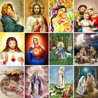 GATYZTORY полноразмернаякруглая Алмазная вышивка с изображением Иисуса 5D Сделай Сам портрет Набор для вышивки крестиком подарок ручной работы домашний декор