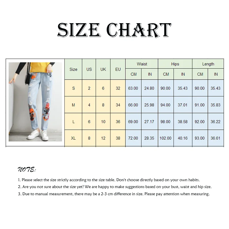 

Ripped Jeans Lady Vintage Printing Streetwear High Waisted Slim Cropped Pants BF Wind Denim Pants Large Pattern Trendy Trousers