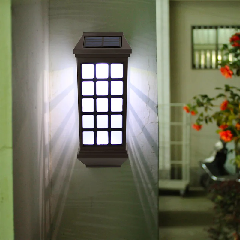 

Solar Light LED Solar Plus Rectangular Retro Pane Wall Lamp Outdoor Waterproof Garden Courtyard Park Corridor Decorative Lamp