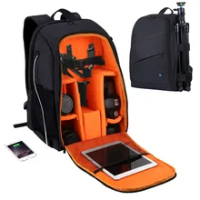 Large Capacity Camera Backpack Waterproof Photography Bag with Charging Headphone Hole Rain Cover Camera Backpack DSLR Bags