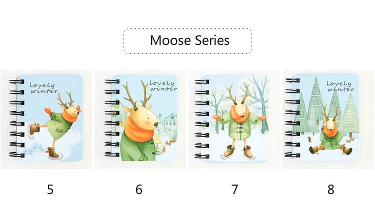 Mr paper 24 дизайна в твердом переплете карманные катушки блокноты Moose Единорог кактус листья леса повседневные блокноты-органайзеры легко носить с собой