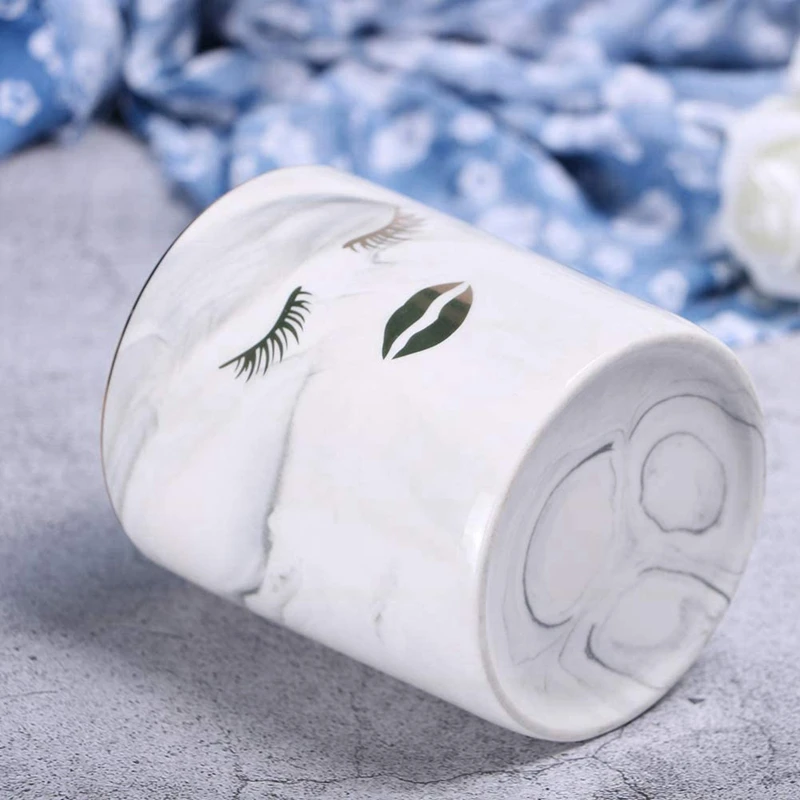 Серый Мраморный карандаш и держатель для ручек с золотым краем кистей макияжа