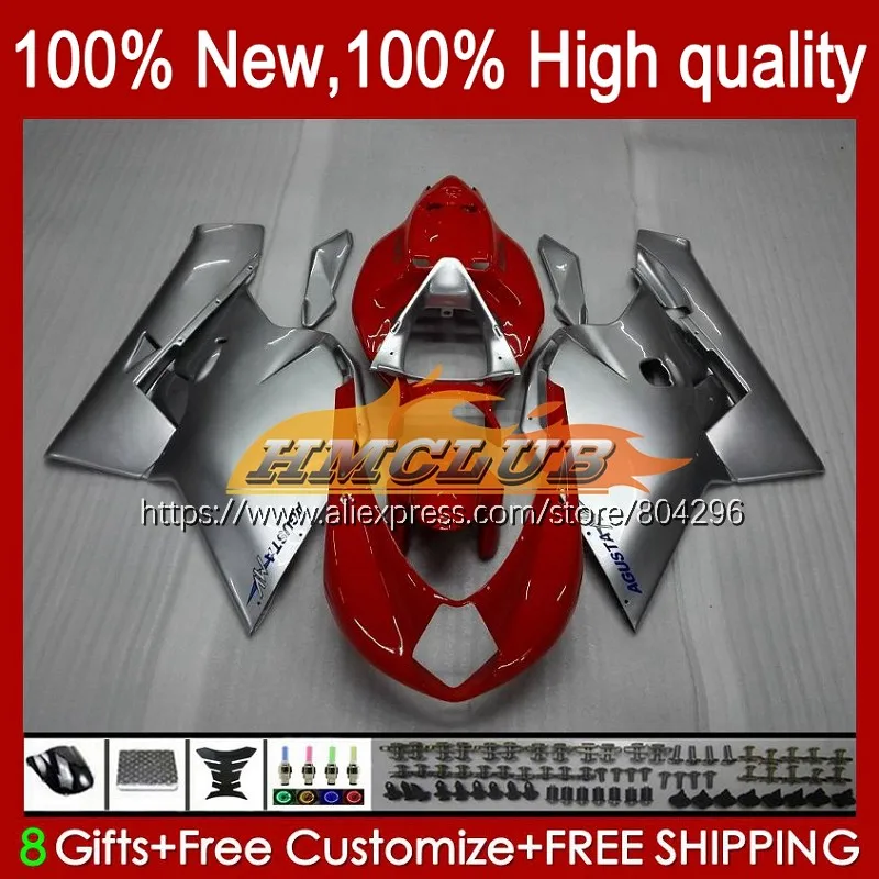 

OEM тело для Agusta мВ F4 R312 750S 1000 серебро ярко-красные R 750 2005 2006 48No образования легкой пены. 3 1000CC 1000R 312 1078 1 + 1 мА мВ F4 05 06 обтекатели