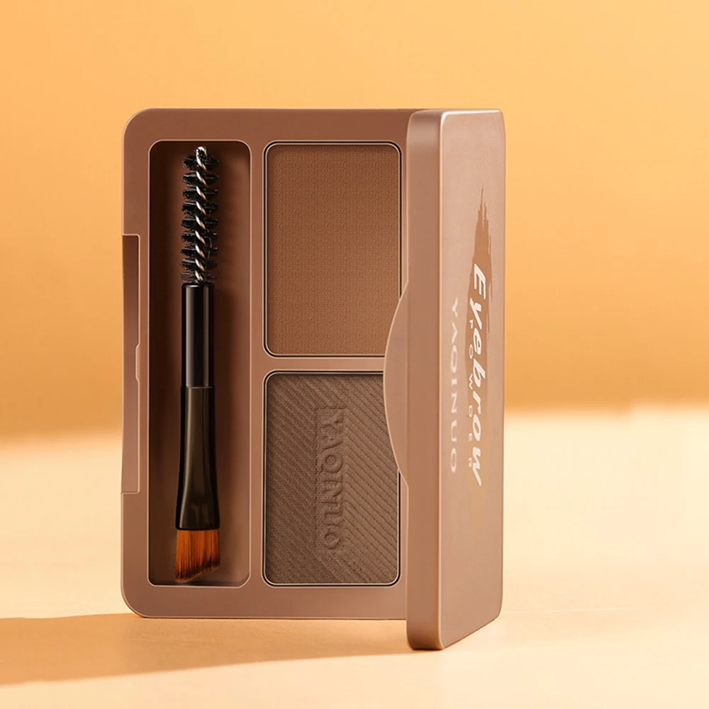 Двухцветная пудра для бровей профессиональная палитра макияжа штамп тени макияж