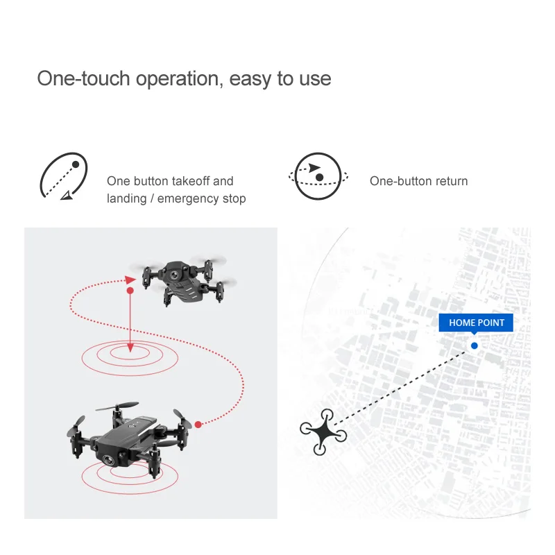 Радиоуправляемый Дрон квадрокоптер мини Камара HD 1080P Wifi FPV плиссированный