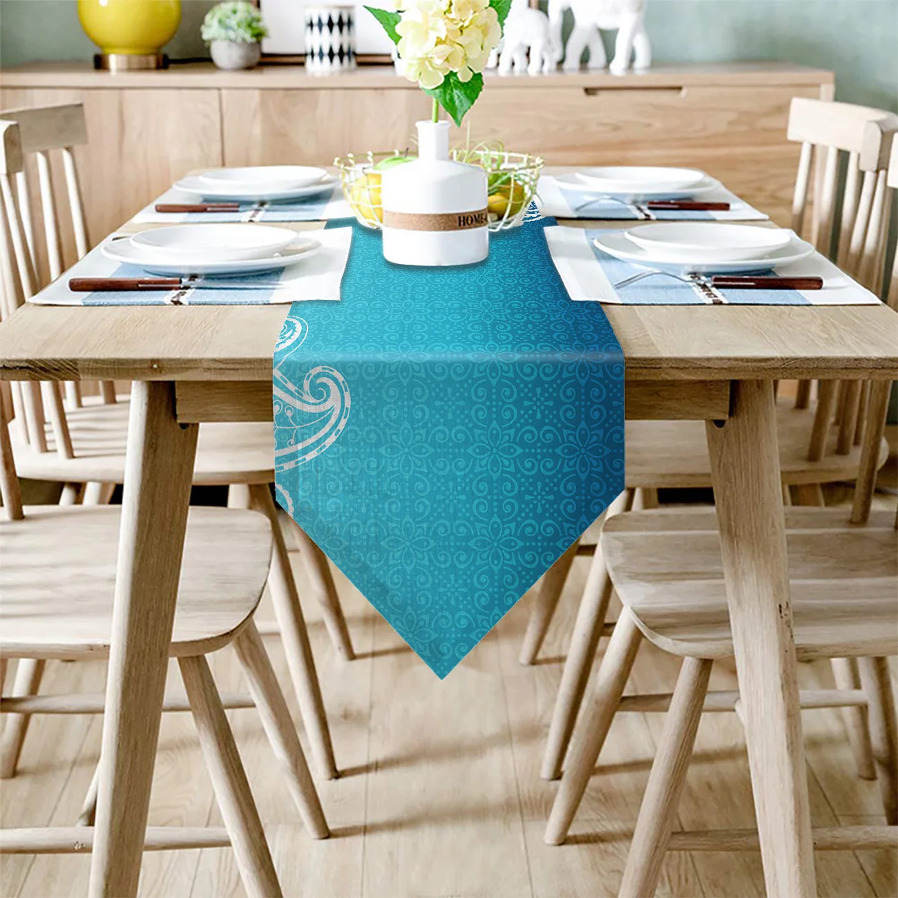 Индийский традиционный узор напечатанный Настольный дорожка рождественские