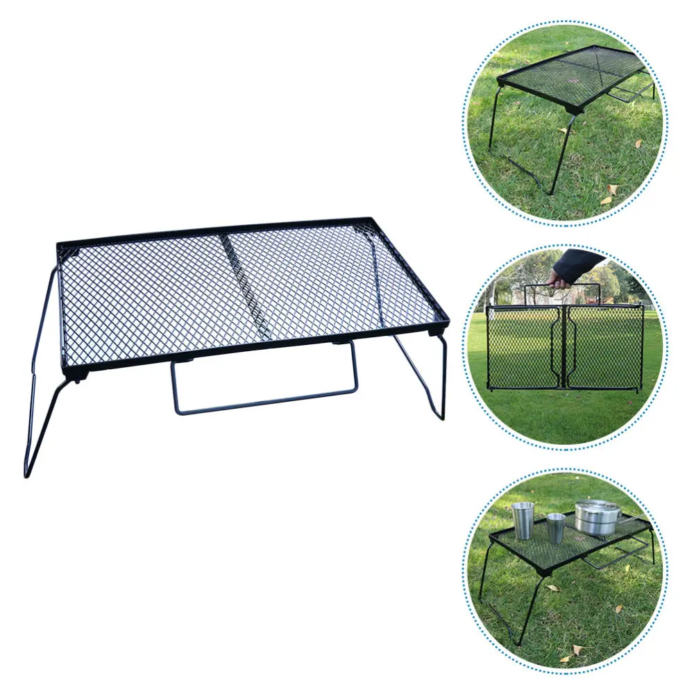 

1PC Handheld Storage Rack Outdoor Camping Storage Foldable Net Table (Navy)