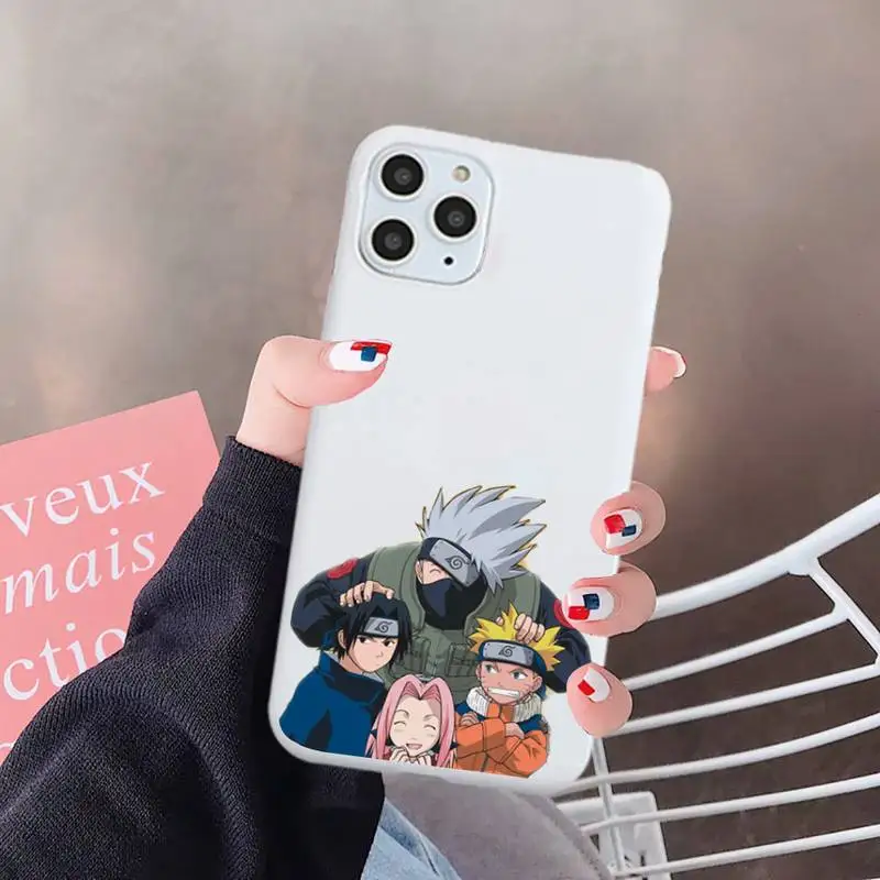 

Naruto Kakashi Itachi Phone Case White Candy Color for iPhone 6 7 8 11 12 s mini pro X XS XR MAX Plus