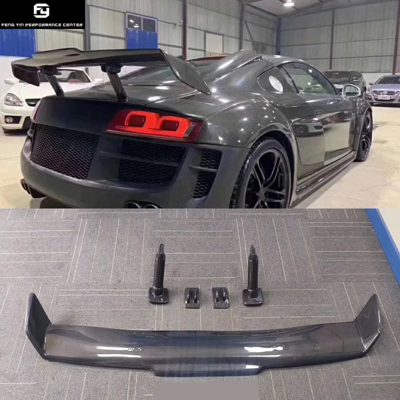 R8 карбоновое волокно задний спойлер задний багажник крыло для Audi R8 GT V8 V10 автомобиль хвост губы 08-14