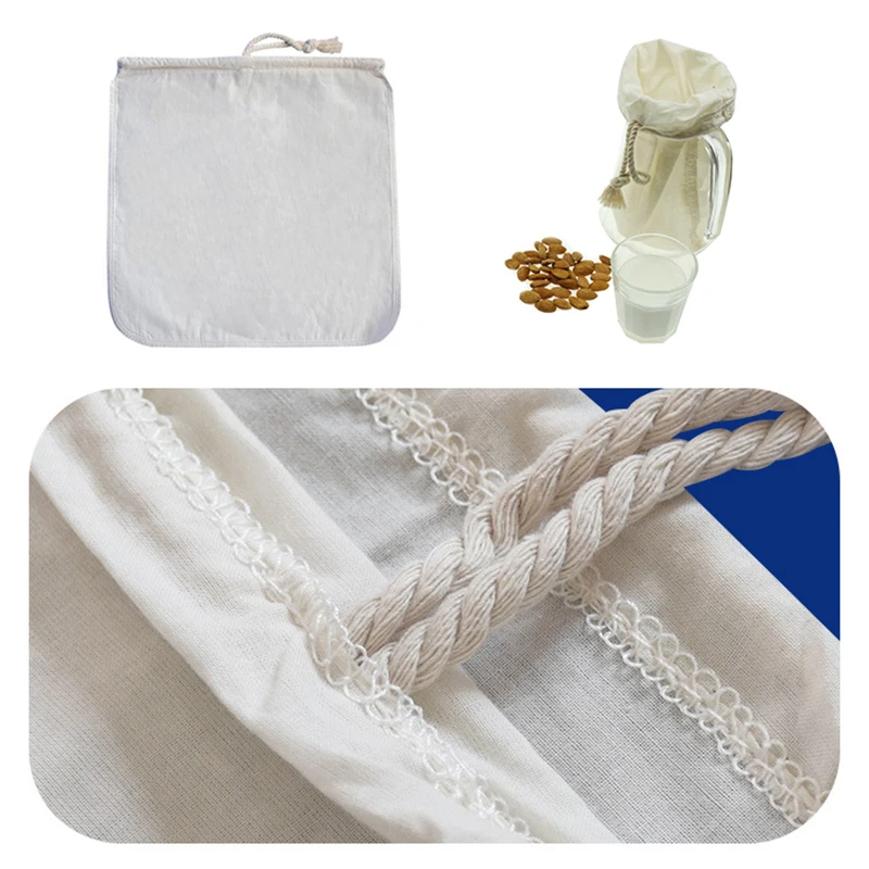 

Norbi Filter Bag Food Grade Organic Cotton linen Reusable Food Strainer Bag for Yogurt Cheese Nut Tea Coffee Juice Filter Bag