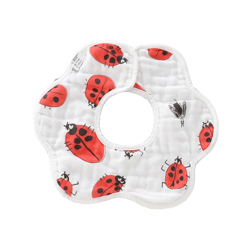360 Degrees Rotating Baby Bib Six Layers Gauze Infant Cute Bibs Printed Soft Comfortable Saliva Towel Babador WHT081 | Детская одежда и