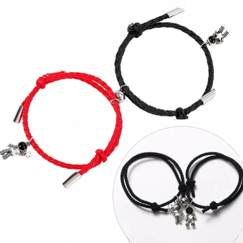 

Gift Rainbow Astronaut Star Moon Bracelet Charm Adjustable Size Lovers Bracelet Red String Bracelet Jewelry 2pcs/Set