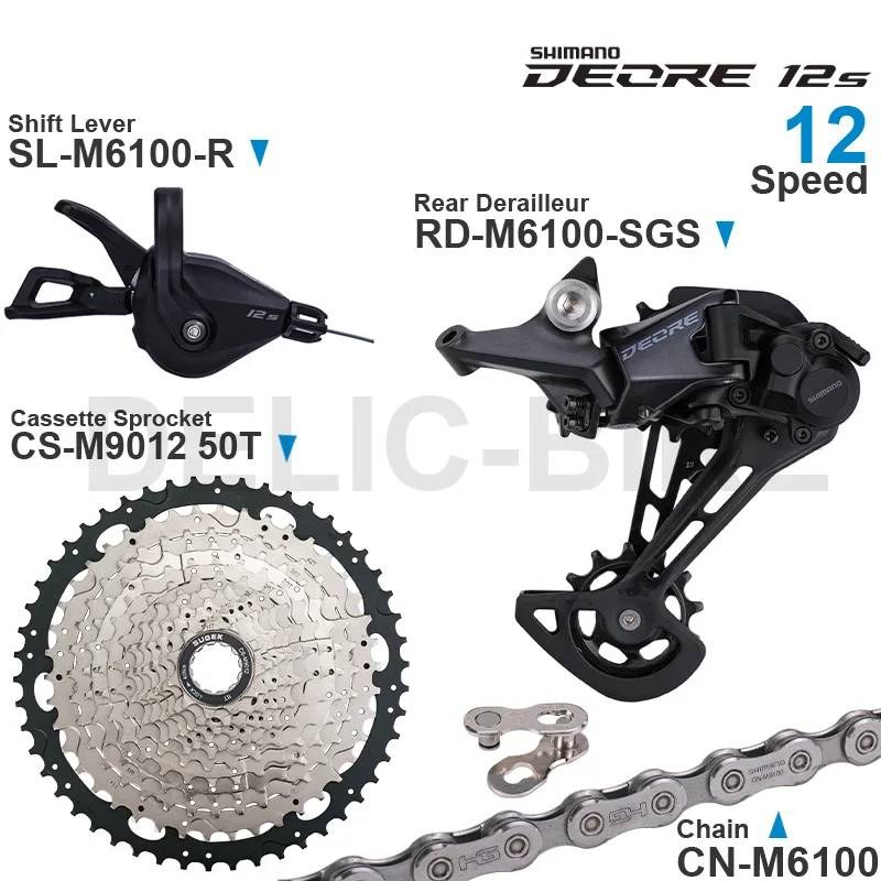 SHIMANO DEORE M6100 12v Groupset Shifter Rear Derailleur RD-M6100 Cassette Sprocket 50 50T Chain 1x12-speed Original parts