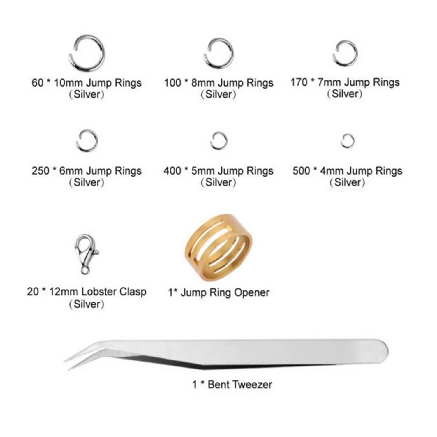 1245pcs Open Jump Rings with 20pcs Lobster Clasps Jewelry Repair Tools Kit for DIY Repairing Making Earring Necklace | Дом и сад