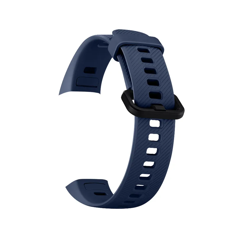 Два-Цвет мягкий силиконовый ремешок для honor band 4/5/3 спортивный ремешок пористый вентиляции Цветной браслет honor band 4 ремень - Цвет: Midnight blue