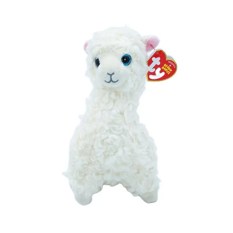 

New 6" 15cm Ty Big Eyes Pea Velvet White alpaca Animal Cute lamb Toy Collectible Doll Boy Girl Birthday Christmas Gift