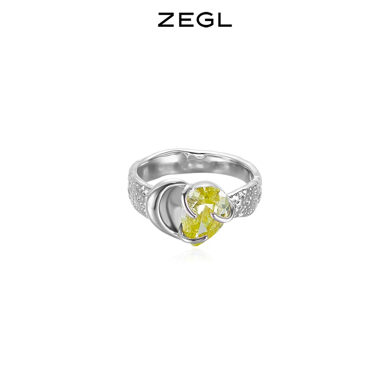 

ZEGL дизайнерские Цветной камни серии Зеленый бутон «любящее сердце-образный кольцо женский светильник класса люкс меньшинств изысканное ко...