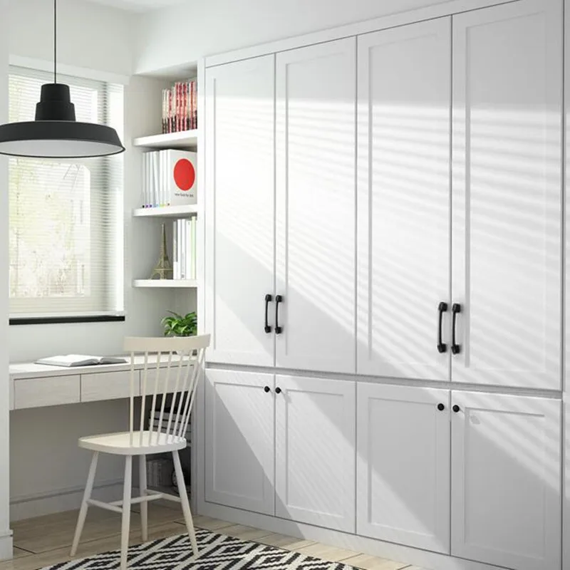 KK & FING Американский Черный твердый алюминиевый сплав дверные ручки для шкафа