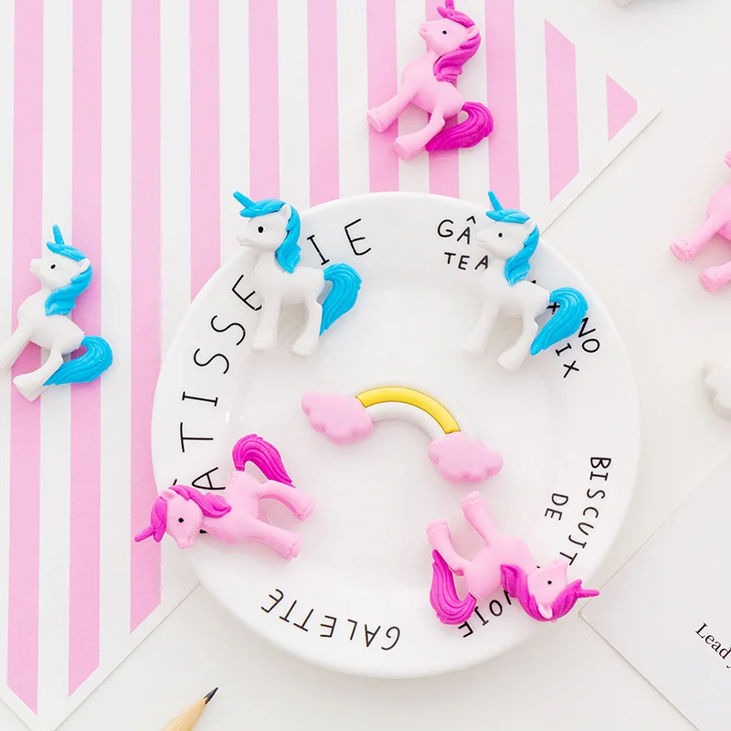 Милые ручки единорога ластик kawaii карандаш ластики набор для детей корейский