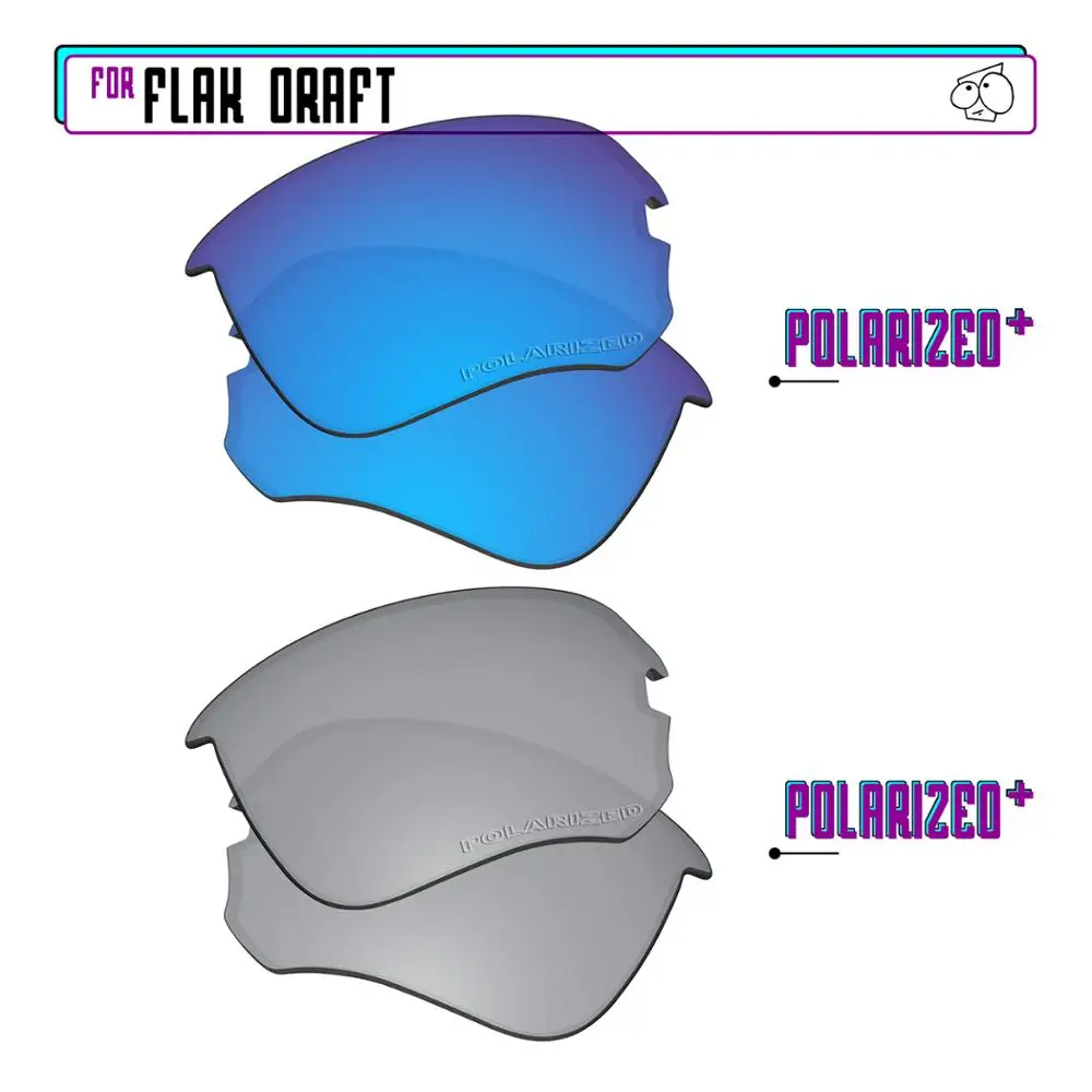 EZReplace Polarized Replacement Lenses for - Oakley Flak Draft Sunglasses - Sir P Plus-BluePPlus