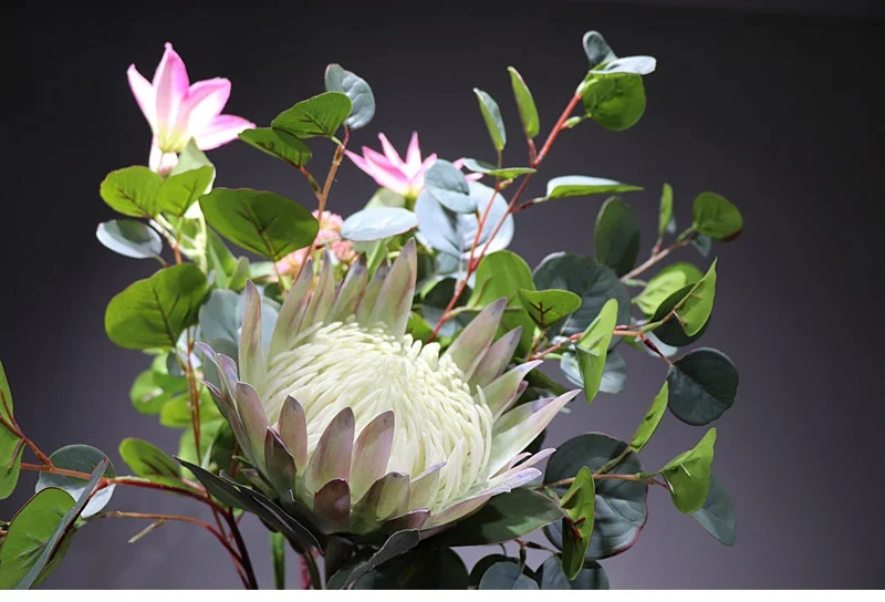 Дизайн Индиго-розовый протеа Cynaroides Clematis Рождественская Цветочная композиция искусственный цветок украшение стола