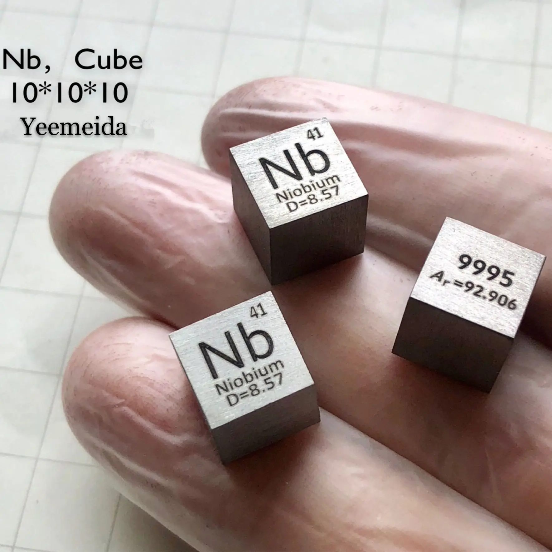 1PCS Niobium (Nb ) 10 мм Плотность куб V Nb Ta Cr Mo W Ti Zr Hf Fe Co Ni Cu 99.95% чистый элемент коллекция образцов - Цвет: 1PCS Niobium (Nb )