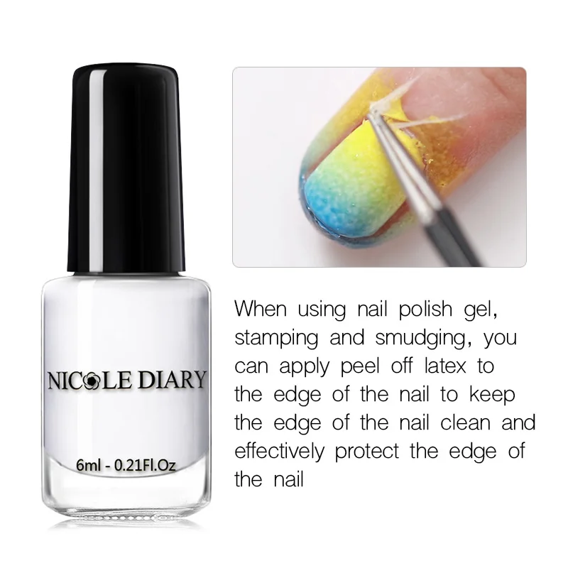 Лак NICOLE DIARY для стемпинга ногтей 6 шт. в комплекте лак черные золотые серебряные