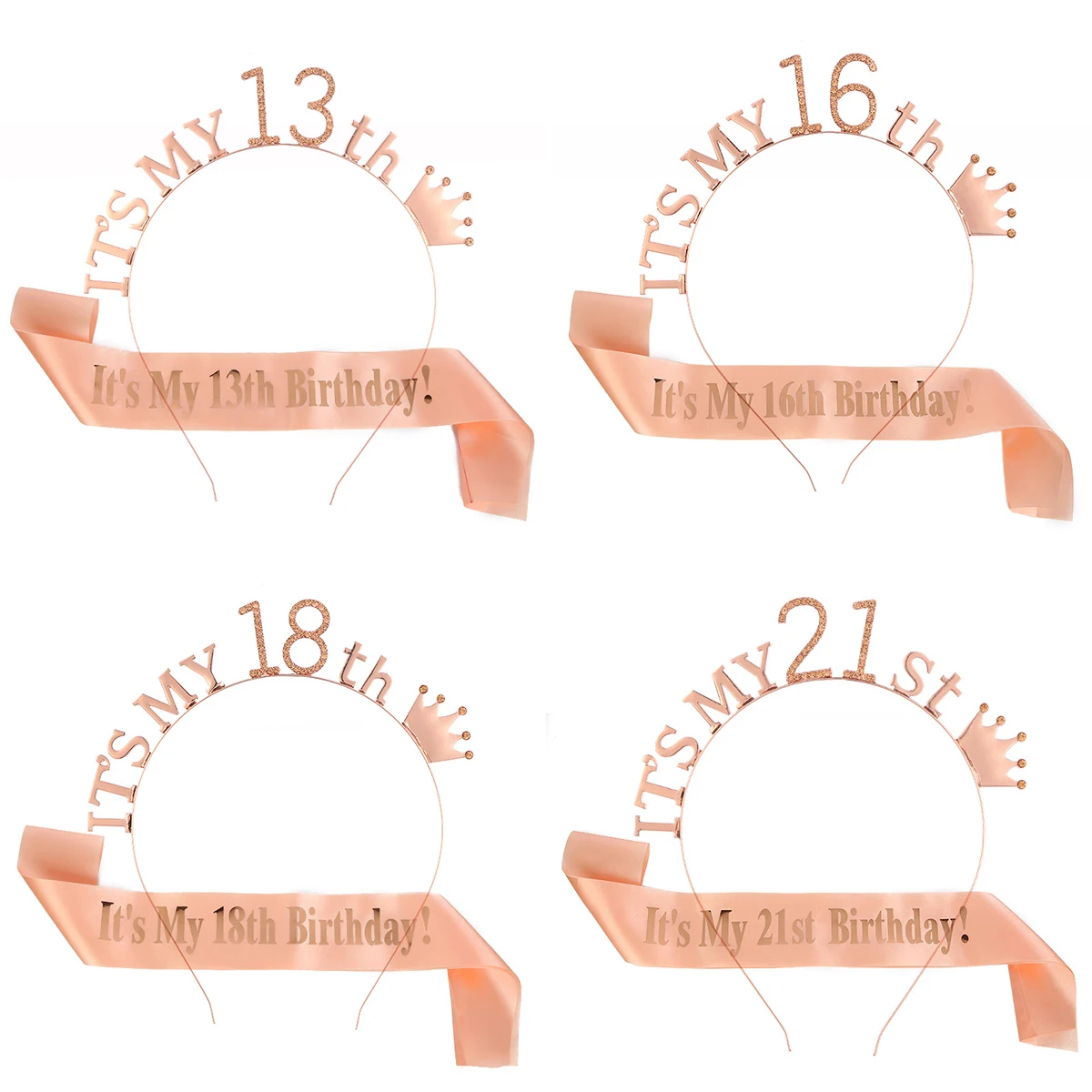 С надписью It's My 13th 16th 18th 21st Сладкий День рождения тиара Корона Комплект одежды