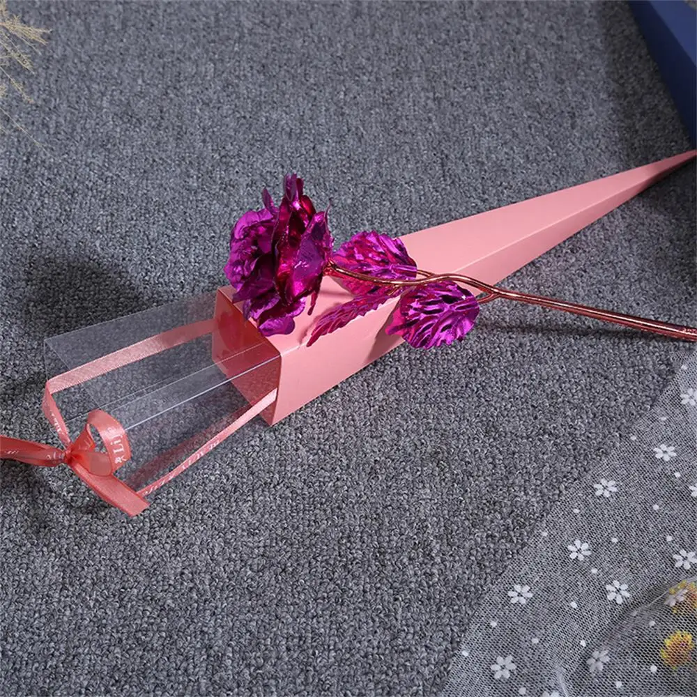 

PVC packaging Aritificial Rose Flower with Clear Packing Box for Valentine Mother's Day Gift Valentine's Day couple girls