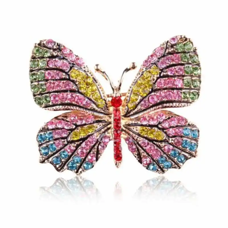 

Beautiful Butterfly Crystal Multi-Color Jewelry Women Bridal Rhinestone Brooch Pin