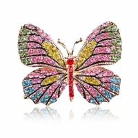 beautiful butterfly crystal multi color jewelry women bridal rhinestone brooch pin