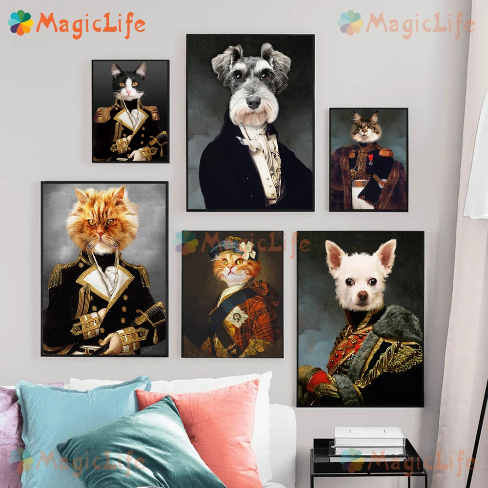 

Pet Dog Portrait Nordic Poster Vintage Warrior Duke Wall Pictures For Living Room Home Decor Wall Art Canvas Painting Unframed