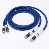 pair high quality silver plated rca cable with carbon fiber rhodium plated rca plug hifi rca audio cable