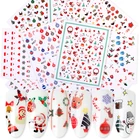 1 лист наклеек для дизайна ногтей Рождественская тема Серия красочных снежных человек смешанные узоры переводные наклейки для ногтей 3D украшения для дизайна ногтей