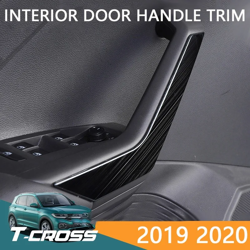 

Отделка для внутренней дверной ручки автомобиля, наклейки из нержавеющей стали для T-Cross Tcross 2019 2020