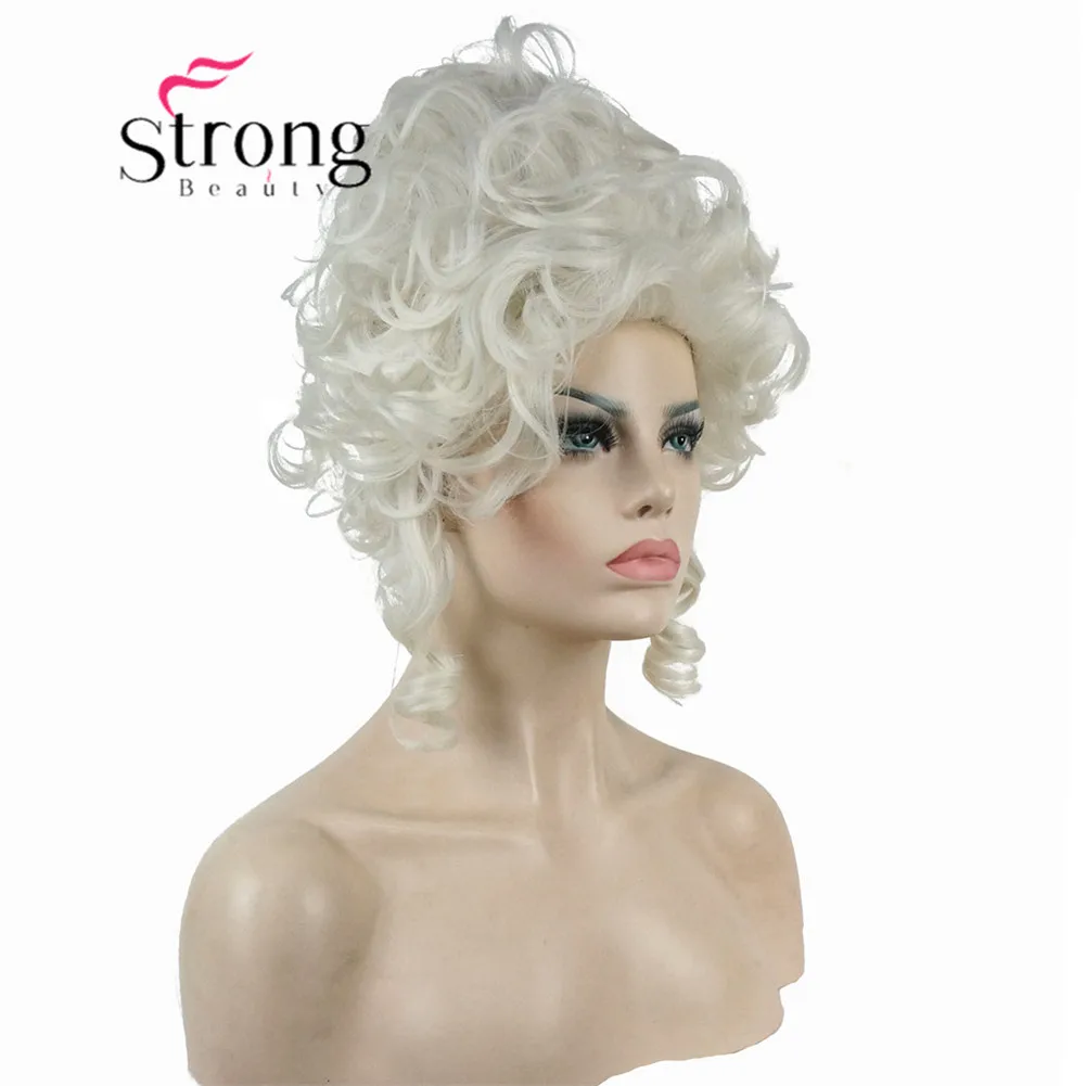 StrongBeauty парик Марии Антуанетты для женщин, синтетические парики для косплея - Цвет: 80 White Blonde