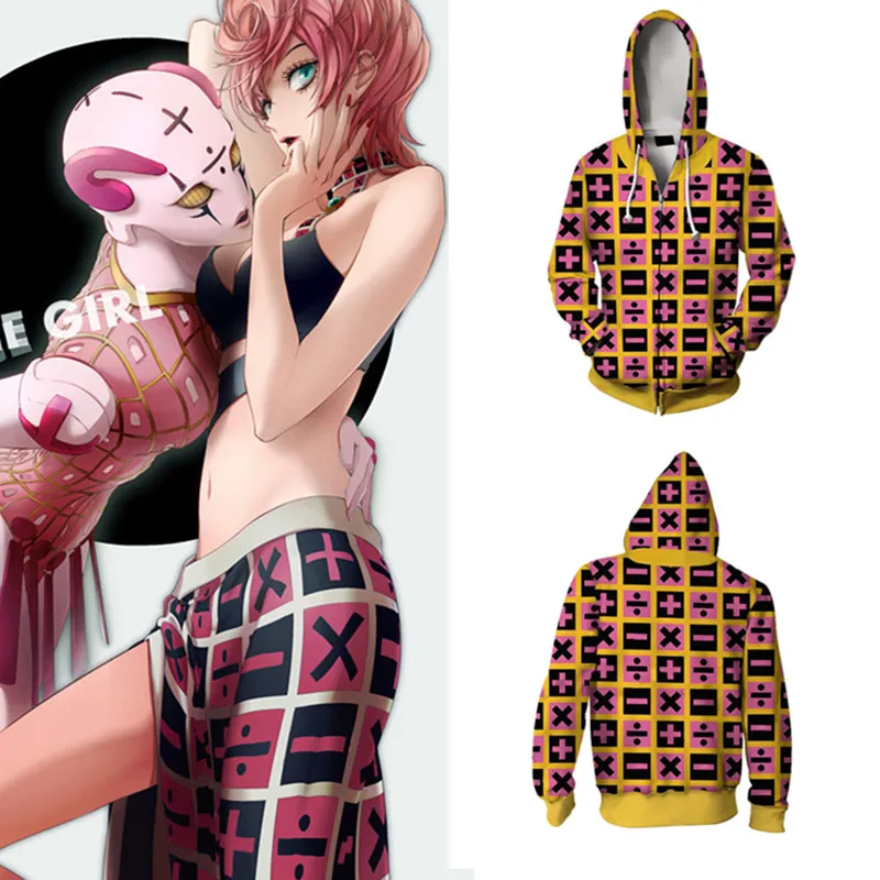 JOJO'S Необычные Приключения Trish Una толстовки Косплей 3D Печатный кардиган с
