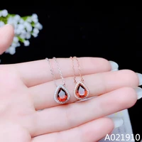 kjjeaxcmy boutique jewelry 925 sterling silver inlaid natural garnet gemstone female necklace pendant support test exquisite