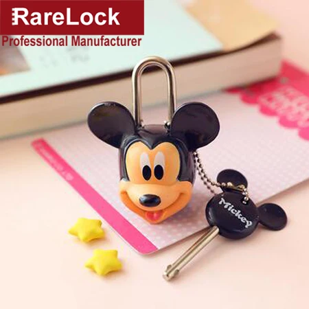 Mickey Rarelock мультяшный замок миниатюрный для детей дорожная сумка спортивный рюкзак сумочка ювелирный замок коробка DIY MMS573 hh - Цвет: Mickey