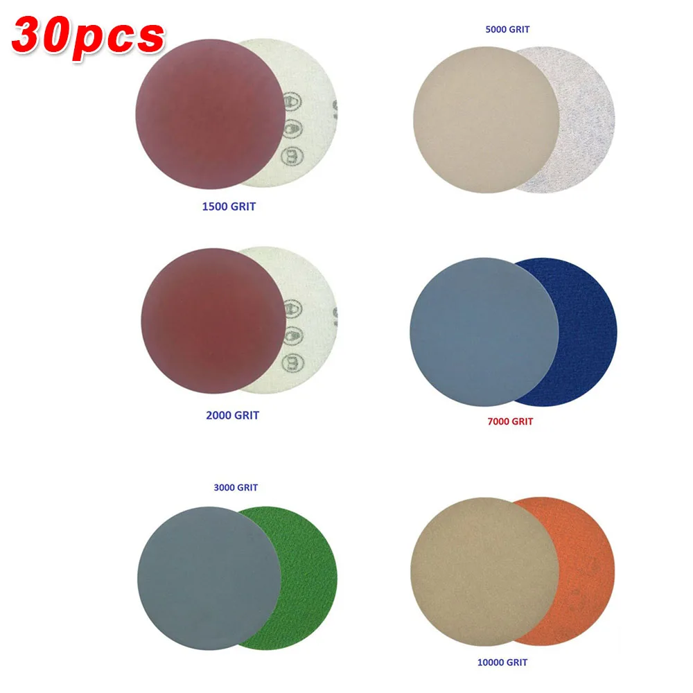 

2Inch Sandpaper Round Shape Sanding Discs Wet/Dry Grinding Polishing Sanding Paper Buffing Sheet 50mm Grit 1500-10000